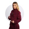 Crop Mikina Fluffy Sleeve Bordeaux Alt