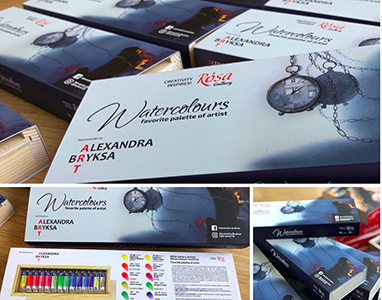 Watercolour set 12 Alexandra Bryksa Rosa mobil