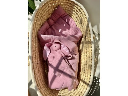 Multifunkční zavinovačka 3v1 mušelín Pastel pink