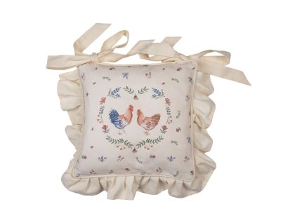 car25 chair cushion cover 40x40 cm beige blue cotton chicken and rooster square decorative cushion