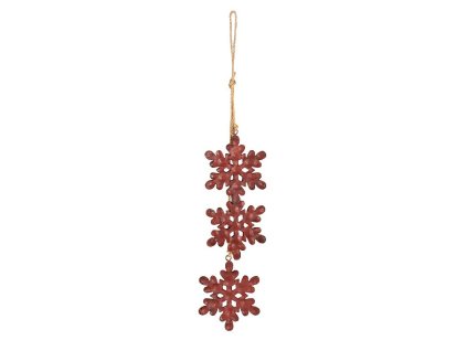 ORNAMENT SCHNEEFLOCKEN ROT ANTIC LINE (SEB16890)