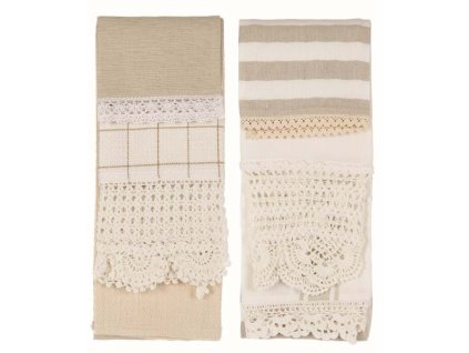 3ER-SET BEIGE BLANC MARICLO GESCHIRRTÜCHER (A29845)