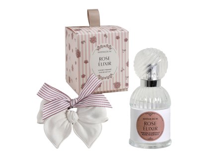 coffret parfum ambiance 30ml et decor les intemporelles en fleurs rose elixir