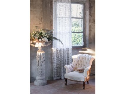 VYŠÍVANÝ ZÁVES DENTELLE 140X290 BLANC MARICLO (A38718)