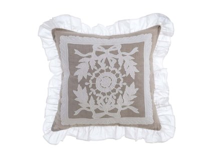 BAVLNENÝ VANKÚŠ DENTELLE 45X45 BLANC MARICLO (A38705)