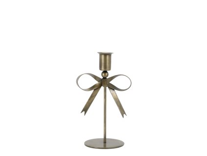 Svietnik s mašľou – Chic Antique, H18/L10.5/W7.5 cm, antique brass
