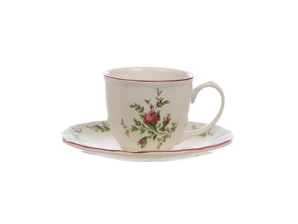 TASSE UND UNTERTASSE 90ML MOOS ROSA BLANC MARICLO (A28482)