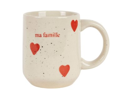 mug famille blanc mouchete rouge 35cl d8xh10cm gres 467513 467513 DEB WEB