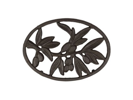 Oválna podložka pod horúce nádoby L’Olivier – hnedá liatina 24 × 17,5 cm | Comptoir de Famille