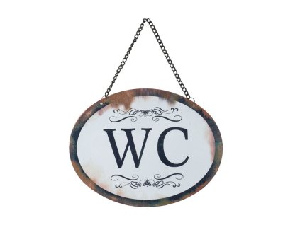 text sign 17x13 cm white iron wall board