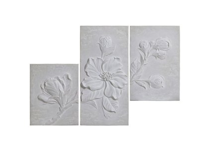 TRIPTYCHON AUS KUNSTSTOFF MIT BLUMENMOTIVEN INNEN (QAAA00)