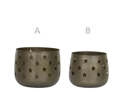 KERZENSTÄNDER MIT STERNEN CHIC ANTIK (7196113A)