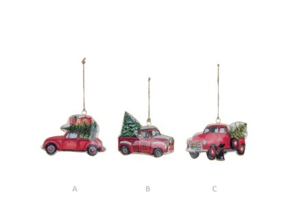WEIHNACHTSAUTO ORNAMENT BLANC MARICLO (A35242C)