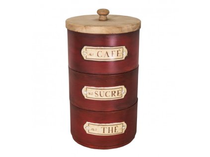 triple jar cafe sucre the with wooden lid