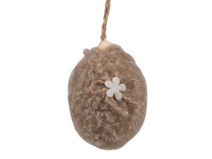 65357 easter pendant egg 7 cm brown fabric decorative pendant