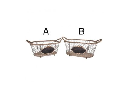 METALLKORB MIT PATINA UND ANTIKER LINIE (SEB15053A)