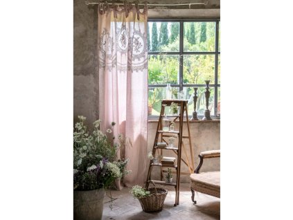 LEINENVORHANG DENTELLE 140*290 ROSE BLANC MARICLO (A36110)