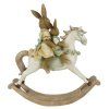 6pr3276 figurine rabbit 20 cm beige white polyresin home accessories (1)