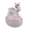 6pr5132 decorative bowl egg 9x13x16 cm pink white plastic rabbit