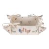 car47 bread basket 35x35x8 cm beige blue cotton chicken and rooster square kitchen gift