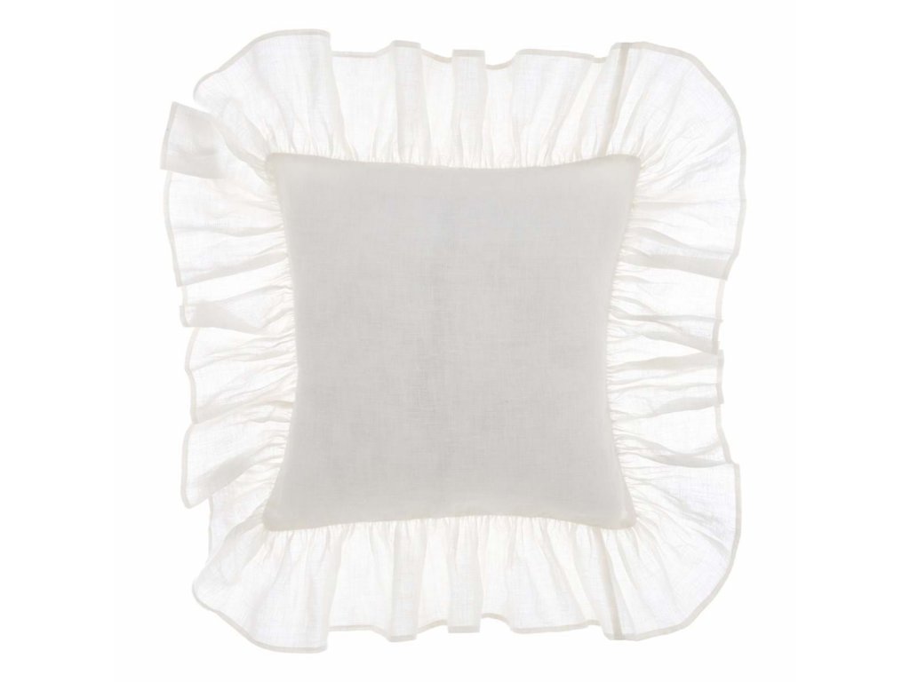 ĽANOVÝ VANKÚŠ S VOLÁNOM 45*45 BLANC MARICLO (A3529099PA)
