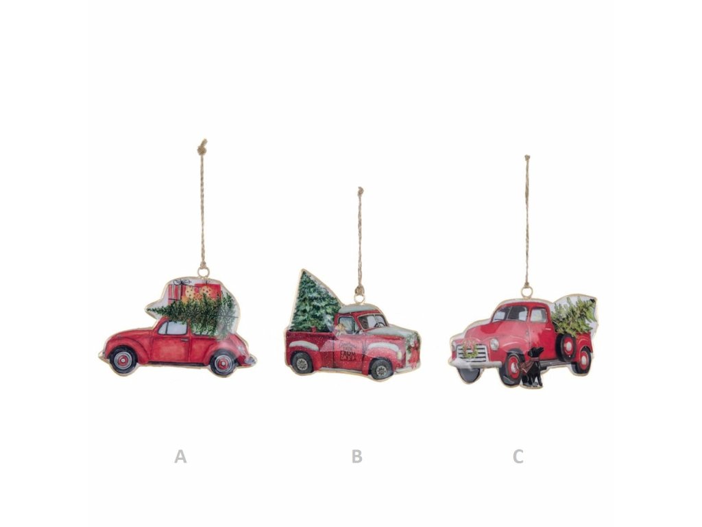 VIANOČNÁ OZDOBA AUTA BLANC MARICLO (A35242B)
