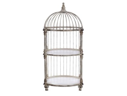 KOVOVÝ ETAŽÉR INTARSI 78CM BLANC MARICLO (A37721)