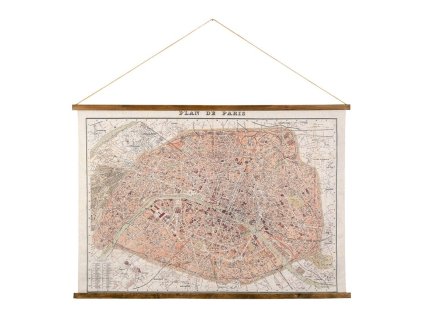 TEXTILNÉ PLÁTNO MAPA PARÍŽA COMPTOIR DE FAMILLE (201866)