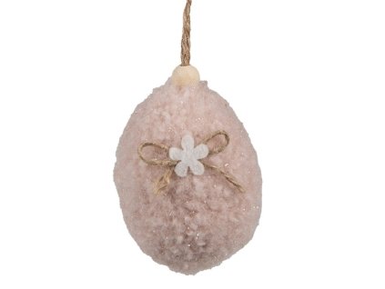 65355 easter pendant egg 7 cm pink fabric decorative pendant