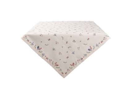 car15 tablecloth 150x150 cm beige blue cotton chicken and rooster square table cloth