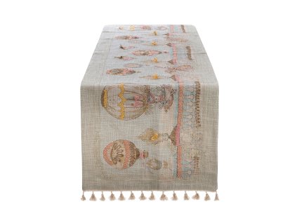 Veľkonočný stolový runner Rococo 45 × 150 cm so strapcami – Blanc Mariclò