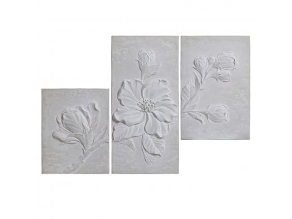 PLASTICKÝ TRIPTYCH S MOTÍVOM KVETOV INTERIOR´S (QAAA00)