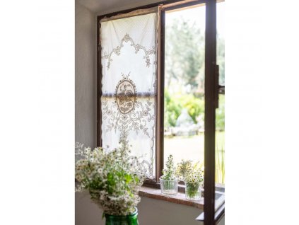 BAVLNENÝ ZÁVES DENTELLE 60*120 BLANC MARICLO (A36114)