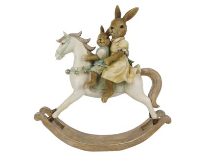 DEKORATÍVNA FIGÚRKA ZAJAČIKOV NA KONÍKOVI CLAYRE EEF (6PR3276)