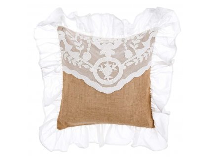JUTOVÝ VANKÚŠ 45*45 BLANC MARICLO (A35287)