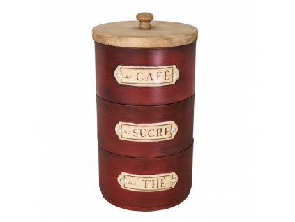 triple jar cafe sucre the with wooden lid
