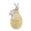 6pr5129 decorative bowl egg 11x10x20 cm yellow white plastic rabbit