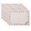 car40 placemats set of 6 50x35 cm beige blue cotton chicken and rooster rectangle table mat