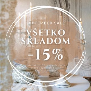 ✂️ SKLADOVKY -15% ✂️ Privítajme spolu september vo veľkom štýle! 🍂✨ A rovno s príjemnou akciou -15 % na všetky nezľavnené...