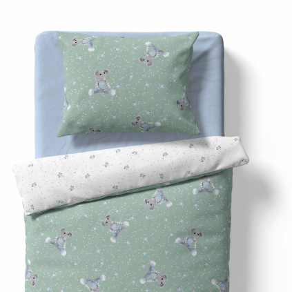 Children's bedding - Mice - mint