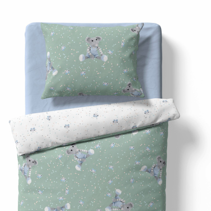 Children's bed linen - Mice - mint
