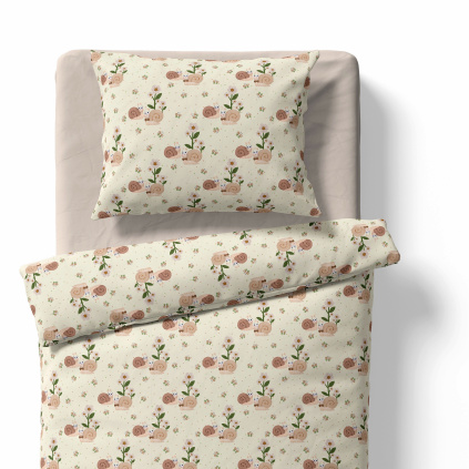 Children's bedding - Snails bio - yellow