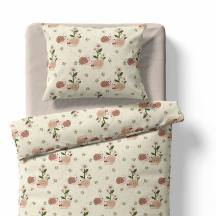 Baby bedding for the crib – Snails bio – yellow