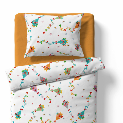 Children's bedding - Dragons - white