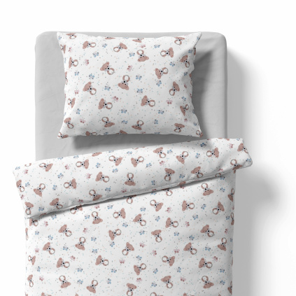 Baby bedding for the crib – rattle Fox – white