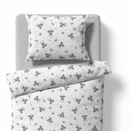 Baby bedding for the crib – Rattle Mouse – white