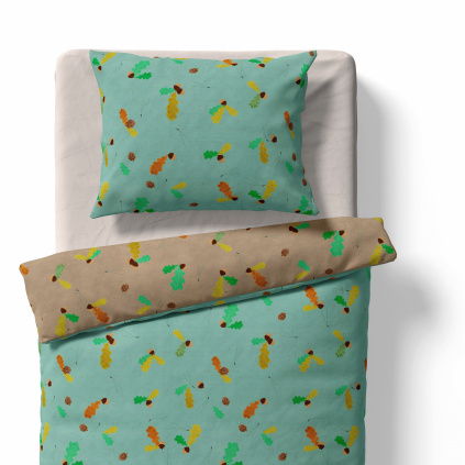 Adult Bedding – Oak Leaves – Mint/Desert