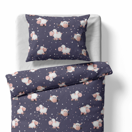 Baby bedding for the crib – Sheeps – blueberry