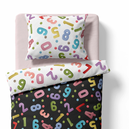 Baby crib bedding – Numbers – white/black