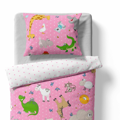 Children's bedding - Animals - pink